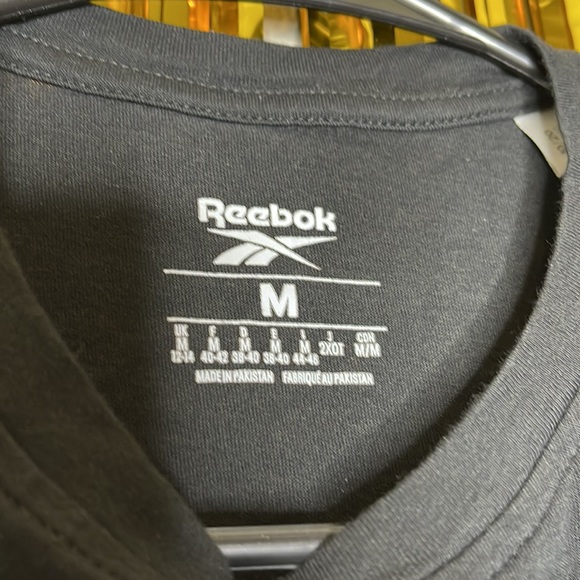 Reebok Work Beats Talent theme Black & White Cap Short Sleeves Tops Tees Medium - Picture 5 of 5